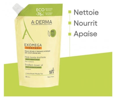 A-DERMA EXOMEGA huile émolliente recharge 500ML