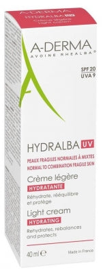 A-DERMA HYDRALBA crème légère UV hydratante tube 40ML