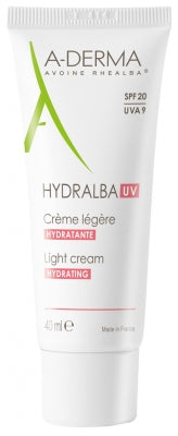 A-DERMA HYDRALBA crème légère UV hydratante tube 40ML
