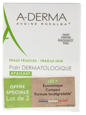 A-DERMA pain lavant avoine 100G lot de 2