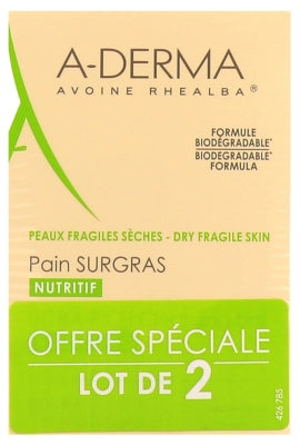 A-DERMA pain surgras 100G lot de 2