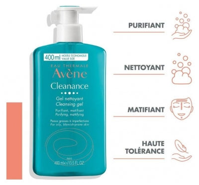 AVENE CLEANANCE gel nettoyant flacon pompe 400ML