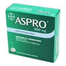 ASPRO 500 Comprimés effervescents Boite 20